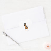 Sticker Cœur Dessin animé de German Shepherd (Enveloppe)
