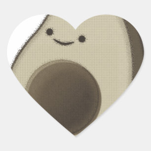 Sticker Cœur Dessin Avocado de style vintage