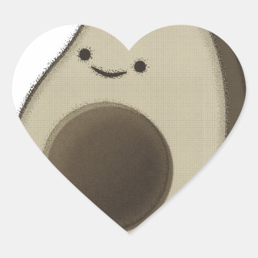 Sticker Cœur Dessin Avocado de style vintage (Devant)