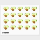 Sticker Cœur Dessin Avocado mignon (Feuille)
