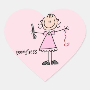 Sticker Cœur Dessin de bâtonnets de couturière