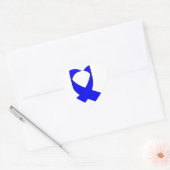 Sticker Cœur Dessin de ruban bleu (Enveloppe)