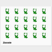 Sticker Cœur Dessin de ruban vert (Feuille)