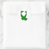 Sticker Cœur Dessin de ruban vert (Sac)