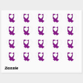 Sticker Cœur Dessin de ruban violet (Feuille)