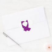 Sticker Cœur Dessin de ruban violet (Enveloppe)