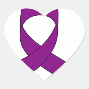 Sticker Cœur Dessin de ruban violet
