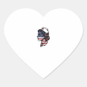 Sticker Cœur Dessin vectoriel de profil d'infirmière avec drape