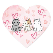 Dessins Animés de Chats et Cœurs