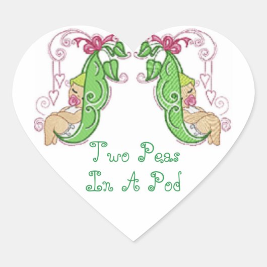 Sticker Cœur Deux Pois Dans Un Pois (Devant)