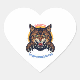 Sticker Cœur Devenez Chat Ingouvernable