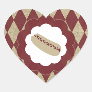 Sticker Cœur diamants de hot-dog