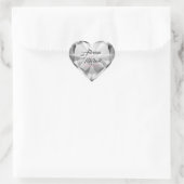 Sticker Cœur Diamants Gris Argent - Enregistrer La Date (Sac)