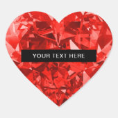 Sticker Cœur Diamond Ruby Heart Personalized (Devant)