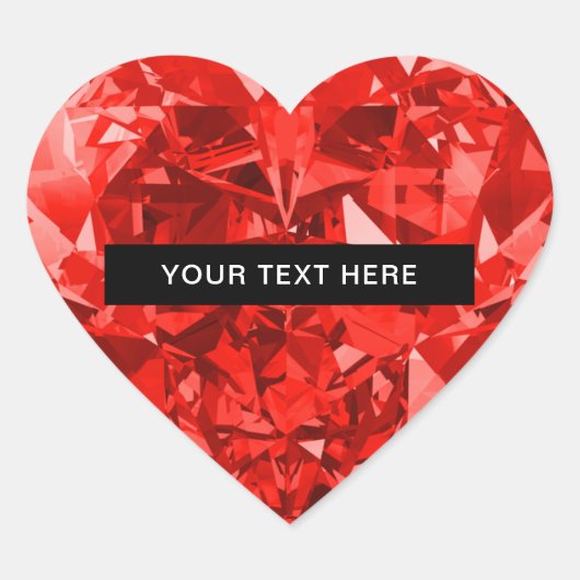 Sticker Cœur Diamond Ruby Heart Personalized (Devant)
