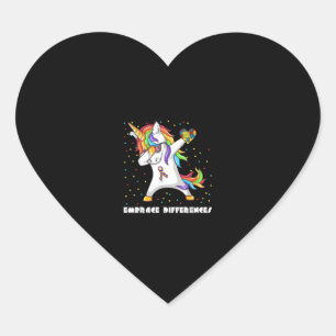 Sticker Cœur Différences d'acceptation Dabbing Unicorn T-shirt 