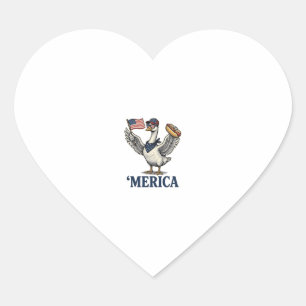 Sticker Cœur Dinde patriotique 'Merica Hot Dog Vintage Chemise