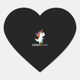 Sticker Cœur Dinocorn Licorne Dinosaure pour Dinosaure et Licor