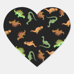 Sticker Cœur Dinosaure cute