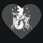 Sticker Cœur Dinosaures Drums Musique Jouer T rex<br><div class="desc">Dinosaures Drums Musique Jouer T rex Graphic design Cadeau Coeur Sticker Classic Collection.</div>