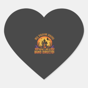 Sticker Cœur Directeur de groupe de Halloween Balai de sorcière