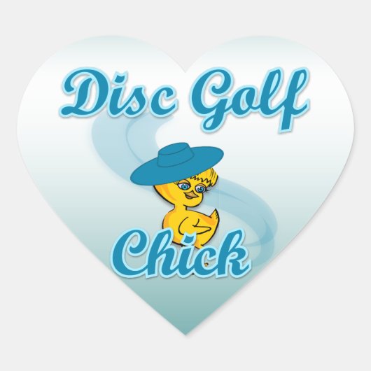 Sticker Cœur Disc Golf Chick #3 (Devant)