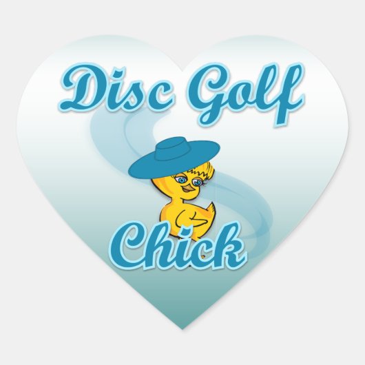 Sticker Cœur Disc Golf Chick #3 (Devant)