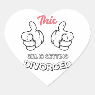 Sticker Cœur Divorce - Cette Fille Se Divorce