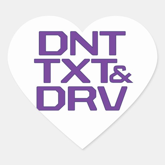 Sticker Cœur DNT TXT et DRV (Devant)