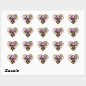Sticker Cœur Doberman Pinscher Pirate (Feuille)