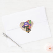 Sticker Cœur Doberman Pinscher Pirate (Enveloppe)