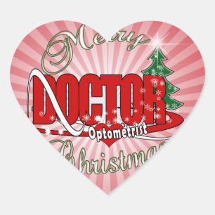 STICKER CŒUR DOCTEUR JOYEUX NOËL D'OPTOMÉTRISTE