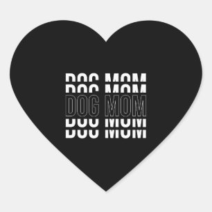 Sticker Cœur DOG MOM - Amusant T-shirt maman