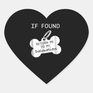 Sticker Cœur Don de chien | Si Trouvé - Retournez-Moi Dans Ma D