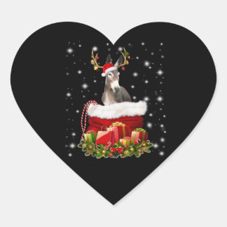 Sticker Cœur Donkey Lover Venin | Happy Donkey Merry Christmas