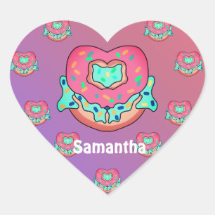 Sticker Cœur Donut de coeur mou minimaliste Amour