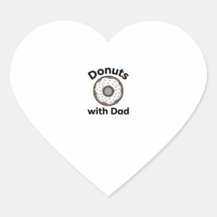 Sticker Cœur Donuts avec Papa Design de Chemise de Donut Vintag