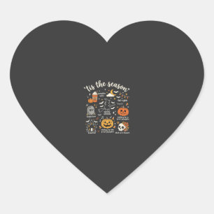 Sticker Cœur Doodle de Halloween C'est la saison design sorcièr