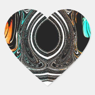 Sticker Cœur Doodle ethnique africain Zebra texturé Art Imprime