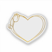 Sticker Coeur d'or avec Tulip (Devant)