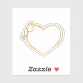 Sticker Coeur d'or avec Tulip (Feuille)