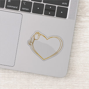 Sticker Coeur d'or avec Tulip