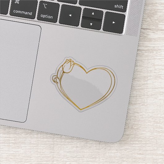 Sticker Coeur d'or avec Tulip (Détail)