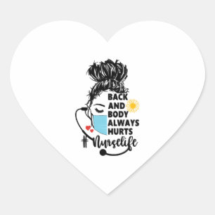 Sticker Cœur Dos Et Corps Blessent La Vie Infirmière