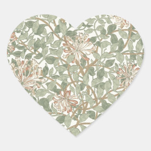 Sticker Cœur Douce Chèvre Vintage William Morris Chèvrefeuille