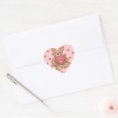 Sticker Cœur doux ours en peluche (Enveloppe)