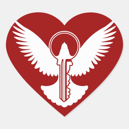 Sticker Cœur Dove avec clé (Devant)