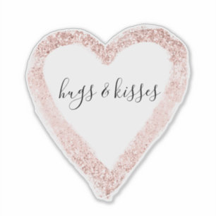 Sticker Coeur d'Parties scintillant rayonnant rose