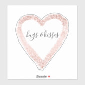 Sticker Coeur d'Parties scintillant rayonnant rose (Feuille)