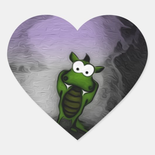 Sticker Cœur Dragon doré (Devant)